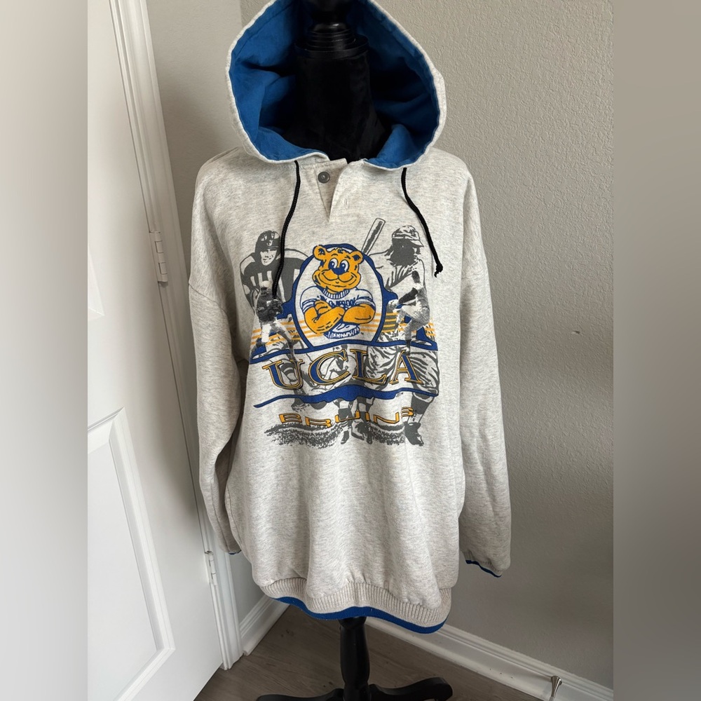 Vintage‎ Sportswear UCLA Football Mascot Sweatshirt Hoodie Size XL